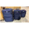 Image 3 : 1 PALLET OF APPROX 16 BLUE 3PC LUGGAGE SETS