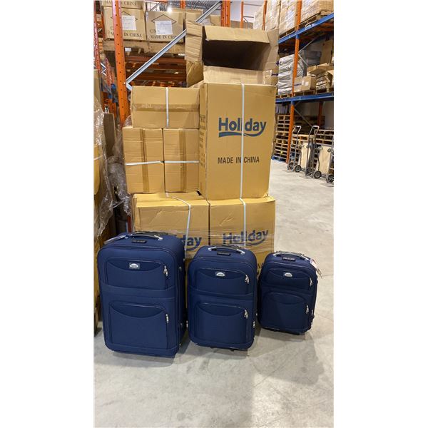 1 PALLET OF APPROX 16 BLUE 3PC LUGGAGE SETS