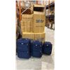 Image 1 : 1 PALLET OF APPROX 16 BLUE 3PC LUGGAGE SETS