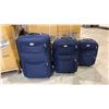 Image 3 : 1 PALLET OF APPROX 16 BLUE 3PC LUGGAGE SETS