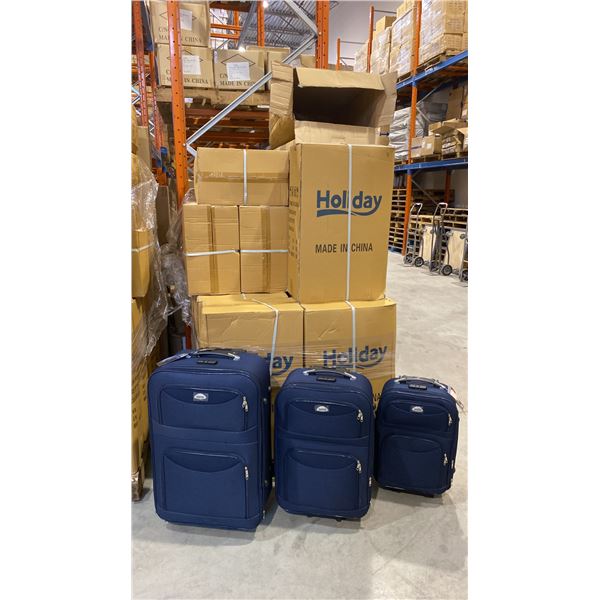 1 PALLET OF APPROX 16 BLUE 3PC LUGGAGE SETS