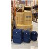 Image 1 : 1 PALLET OF APPROX 16 BLUE 3PC LUGGAGE SETS
