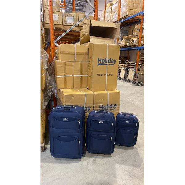 1 PALLET OF APPROX 16 BLUE 3PC LUGGAGE SETS