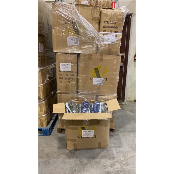 1 PALLET OF ASSORTED SIZED MENS SLIPPERS - APPROX 90 PER CASE APPROX 16 CASES PER PALLET