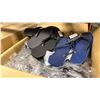 Image 2 : PALLET OF WET FLOOR SIGNS, ASSORTED SIZED FLIP FLOPS, PAINT TRAYS, BLACK WIRE SHELVING POST &
