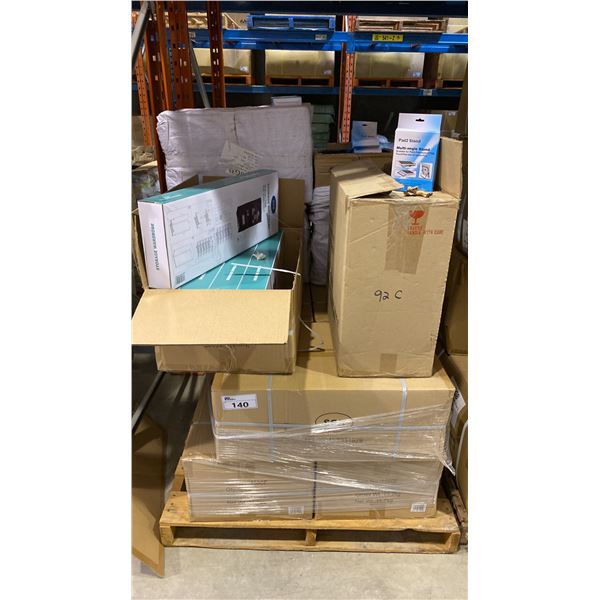 PALLET OF STORAGE WARDROBE UNITS, FAIRY ORNAMENTS & TABLET STANDS