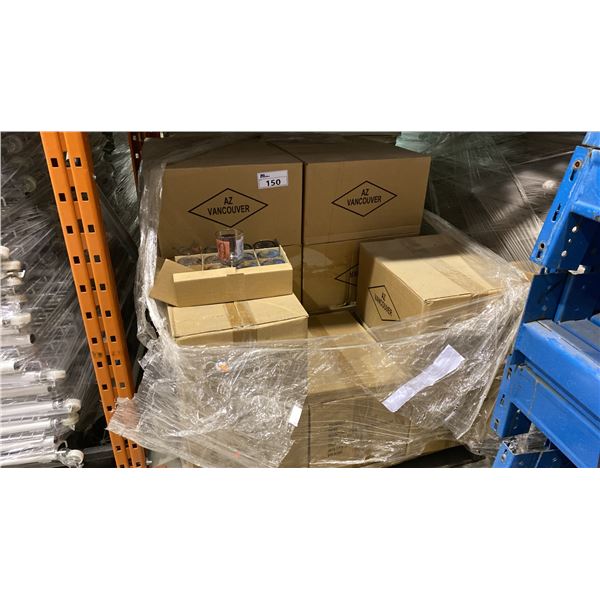 PALLET OF DECORATIVE GLASS CANDLE HOLDERS