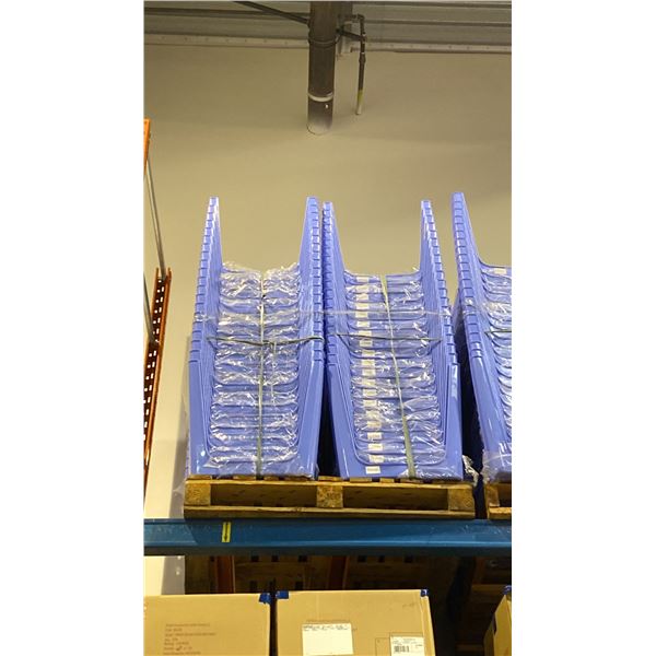PALLET OF SMALL BLUE PLASTIC OUTDOOR TABLES