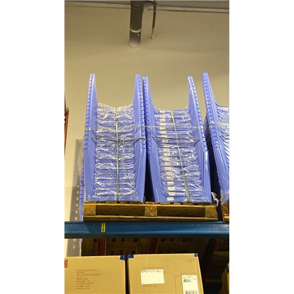 PALLET OF SMALL BLUE PLASTIC OUTDOOR TABLES