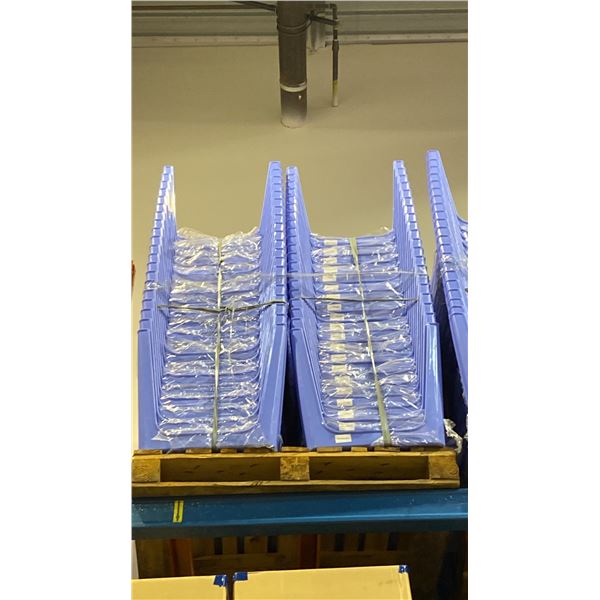 PALLET OF SMALL BLUE PLASTIC OUTDOOR TABLES