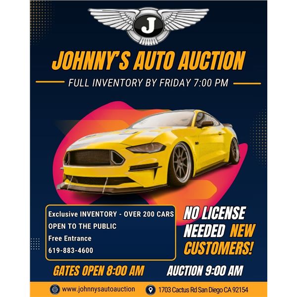 JOHNNYS AUTO AUCTION BIG SALE !!!