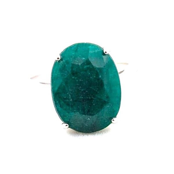 3.1 Gram Certified Silver Emerald gemstone Ring ($7,940 Appraisal)
