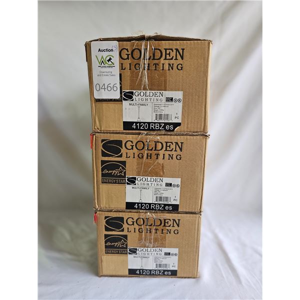 3 x Golden Pendula Light Fixtures SC1 A