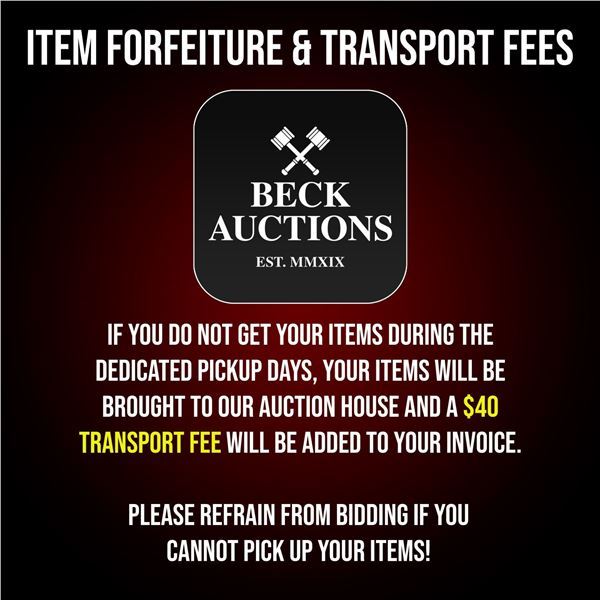 Item Forfeiture & Transport Delivery Fees & Conditions