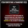 Image 1 : Item Forfeiture & Transport Delivery Fees & Conditions