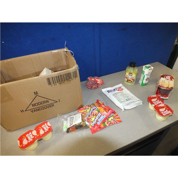 Box Of Assorted Candy & Jello & Fruit Cups