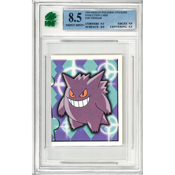 SE - Gengar #187 1999 Merlin Pokemon Stickers Graded 8.5