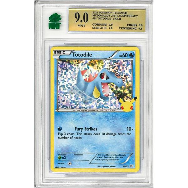 SE - Totodile 18/25 McDonalds 2021 Pokemon TCG Regular 18/25 graded 9