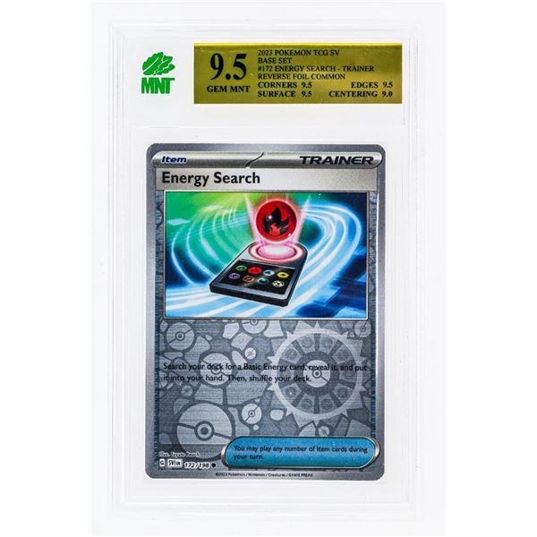 2023 Pokemon SV #172 Energy Search - Trainer Rev. Foil MNT 9.5 Gem Mnt