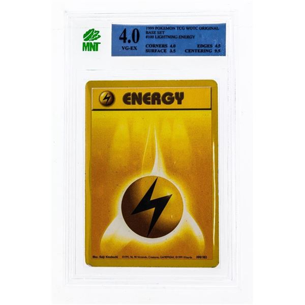 G - 1999 Pokemon TCG Base Set Lightning Energy 100/102 MNT 6.5