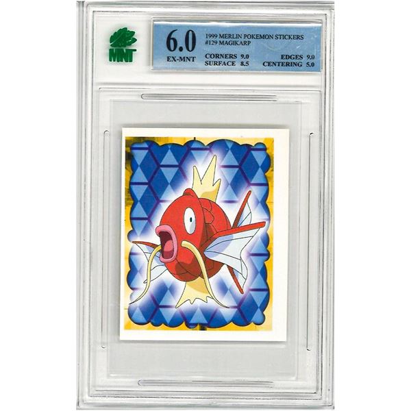 SR - Magikarp #129 1999 Merlin Pokemon Stickers Graded 6