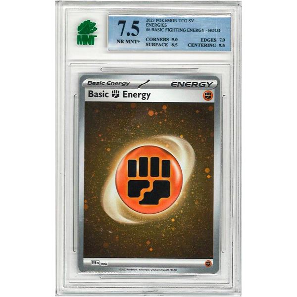 E - Basic Fighting Energy Holo #7 2023 Pokemon SV energies Graded 7.5