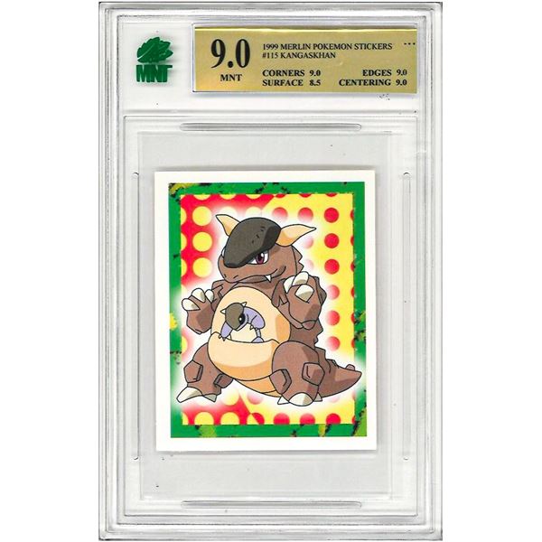 MR - Kangaskhan #115 1999 Merlin Pokemon Stickers Graded 9