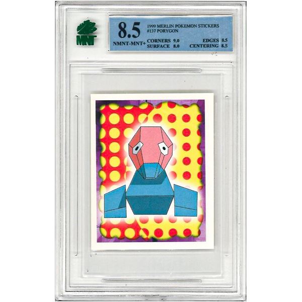SE - Porygon #137 1999 Merlin Pokemon Stickers Graded 8.5