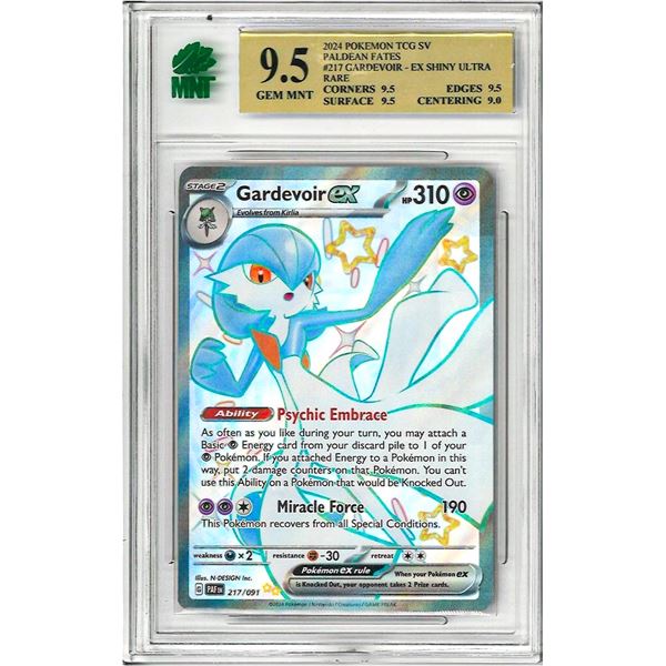 OR - PokŽmon TCG Gardevoir ex Paldean Fates 217/091 Shiny Full Art NM. 217/091 Graded 9.5
