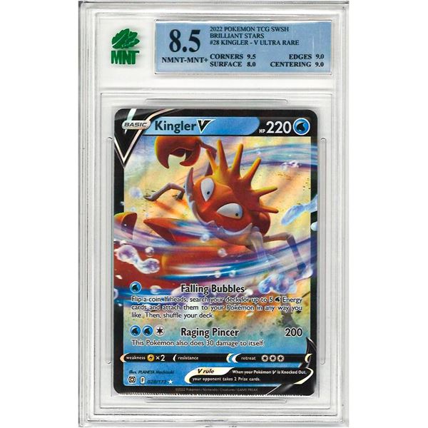 SE - Kingler V 028/172 Ultra Rare Brilliant Stars Pokemon TCG Graded 8.5