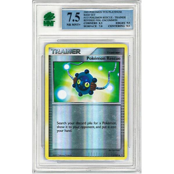 MR -  2009 Pokemon Platinum Reverse Foil #115 Pokemon Rescue Graded 7.5 MNT