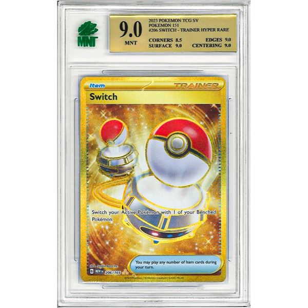 MR - Switch 206/165 Pokemon Scarlet & Violet 151 Gold Hyper Rare graded 9