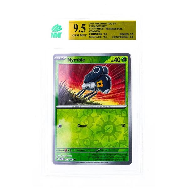 SG - 2023 PokŽmon TCG Nymble 013/182 Reverse Holo Paradox Rift MNT 9.5