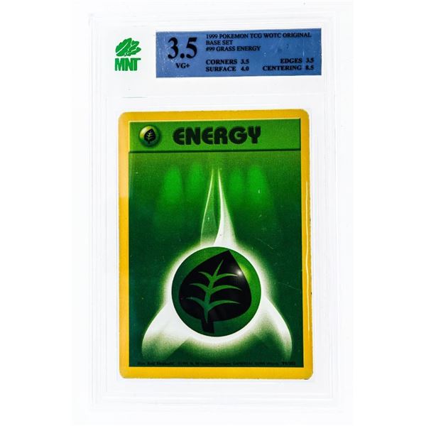 E - 1999-200 Base Set Grass Energy 99/102 Pokemon Card MNT 3.5