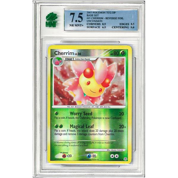 SR - Cherrim Reverse Holo 45/130 2007 Diamond Pearl PokŽmon Graded 7.5 MNT