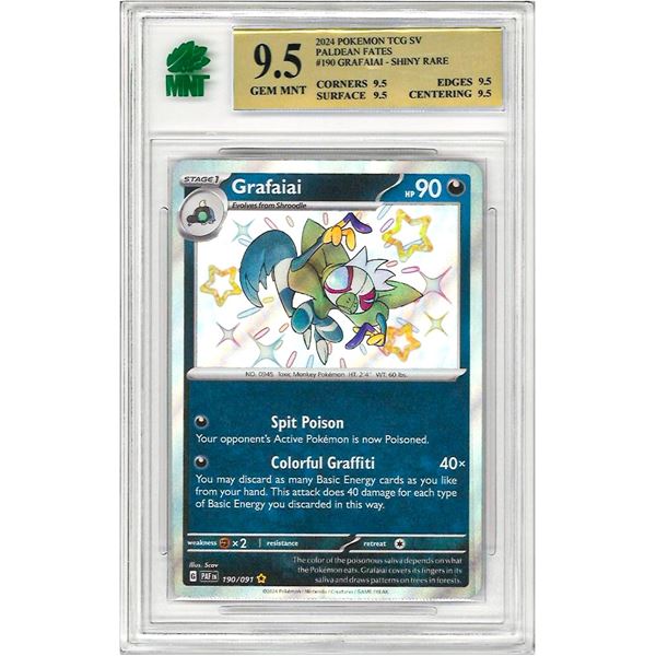 SE - Grafaiai 190/091 Shiny Rare Pokemon TCG S&V Paldean Fates Graded 9.5