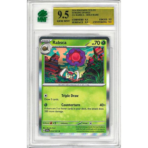 MR - Rabsca Halo 014/191 Sv08: Surging Sparks Holo Pokemon TCG 014/191 graded 9.5