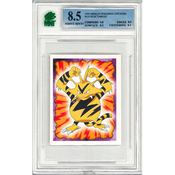 SR - Electabuzz 1999 Merlin Pokemon Stickers Graded 8.5