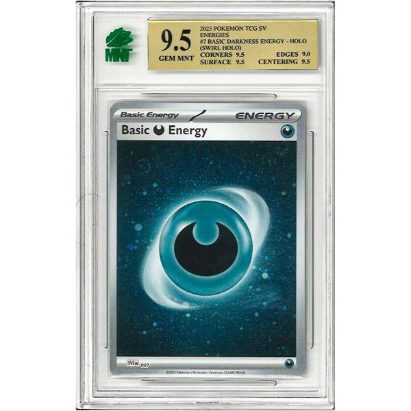 SE - Basic Dark Energy Holo #7 2023 Pokemon SV energies Graded 9.5