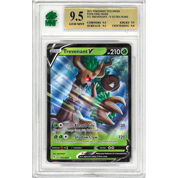 SE - Pokemon Trevenant V 013/203 Evolving Skies Sword & Shield ULTRA RARE 013/203 Graded 9.5