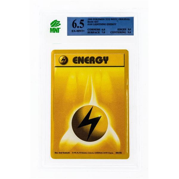 SR - 1999 Pokemon TCG Base Set Lightning Energy 100/102 MNT 6.5