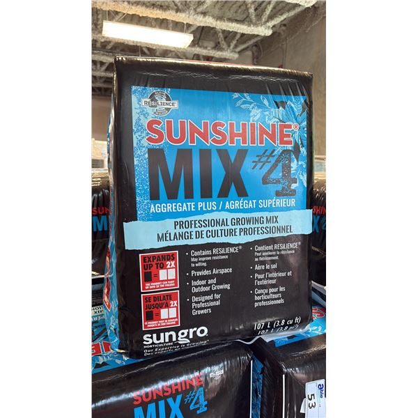 SUN GRO SUNSHINE MIX #4 PROFESSIONAL GROWING MIX 107 LITER PEAT-PERLITE GROWING MEDIUM