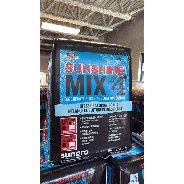 SUN GRO SUNSHINE MIX #4 PROFESSIONAL GROWING MIX 107 LITER PEAT-PERLITE GROWING MEDIUM