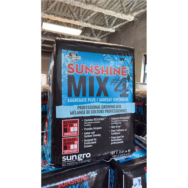 SUN GRO SUNSHINE MIX #4 PROFESSIONAL GROWING MIX 107 LITER PEAT-PERLITE GROWING MEDIUM