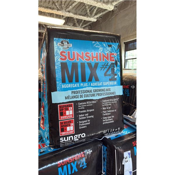 SUN GRO SUNSHINE MIX #4 PROFESSIONAL GROWING MIX 107 LITER PEAT-PERLITE GROWING MEDIUM