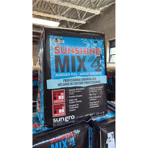 SUN GRO SUNSHINE MIX #4 PROFESSIONAL GROWING MIX 107 LITER PEAT-PERLITE GROWING MEDIUM