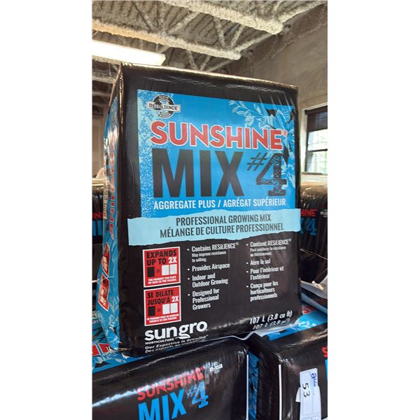 SUN GRO SUNSHINE MIX #4 PROFESSIONAL GROWING MIX 107 LITER PEAT-PERLITE GROWING MEDIUM