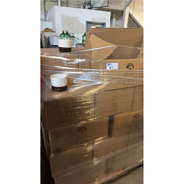 PALLET ITEMS INCL 2-TONED CERAMIC PLANTERS CUP ~24 BOXES, 24/BOX