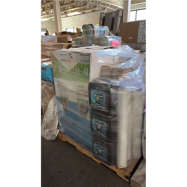MIXED ITEMS INCL DEWITT WEED BARRIER 4'X100' IN DIFFERENT FABRIC WEIGHT 4 BOXES X 24 ROLLS/BX,