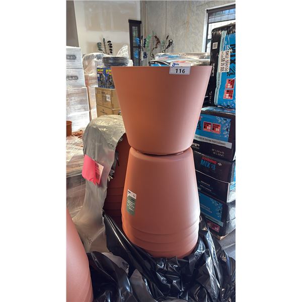 ~18PC ORIGIN POT 22.6" TERRACOTTA ROLLING PLANTERS BY DEROMA